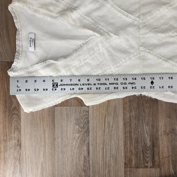 Bailey 44 Cream Chevron Lace V-Neck Sheath Dress Small Made in USA - Picture 8 of 15